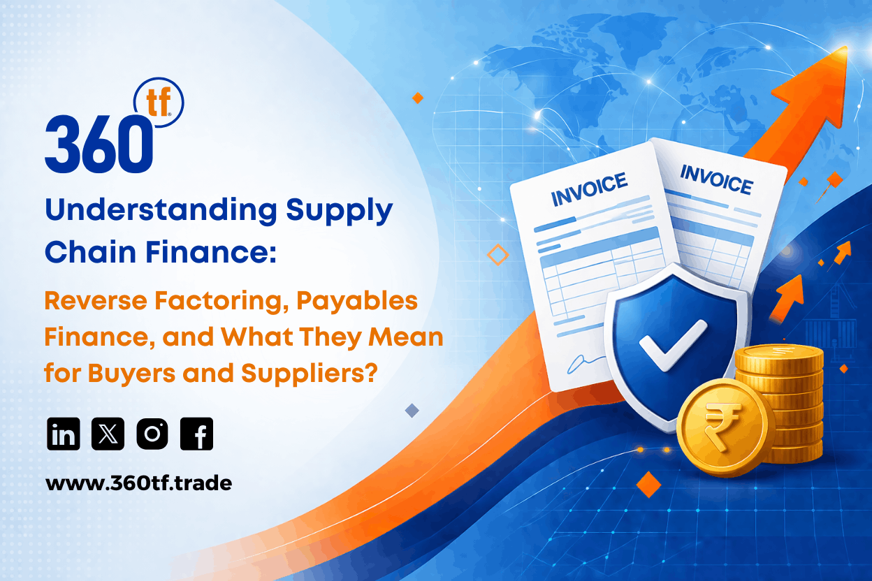 Digital diagram illustrating supply chain finance flow between buyers and suppliers.