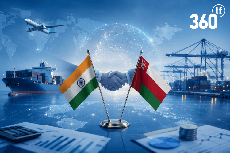Global shipping vessels moving cargo under the new India Oman CEPA trade news guidelines.